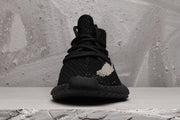 Yeezy 350 V2 Black and Cream Sneakers