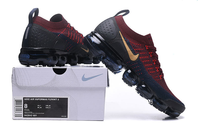 Nike Air VaporMax Flyknit 2 Burgundy Navy Sneakers
