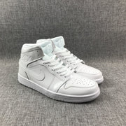 Jordan Air Jordan 1 Mid White Patent-Style Sneakers BQ6472-111