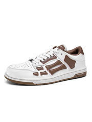 AIVIRI MFS003-126 White and Brown Low-Top Sneakers