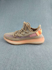 Yeezy 350 V2 Knit Sneakers in Gray and Coral