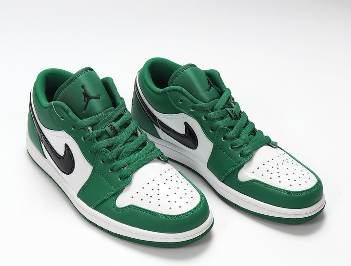 Jordan 1 Low White and Green Sneakers 553558-301