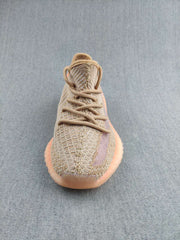 Yeezy 350 V2 Knit Sneakers in Gray and Coral