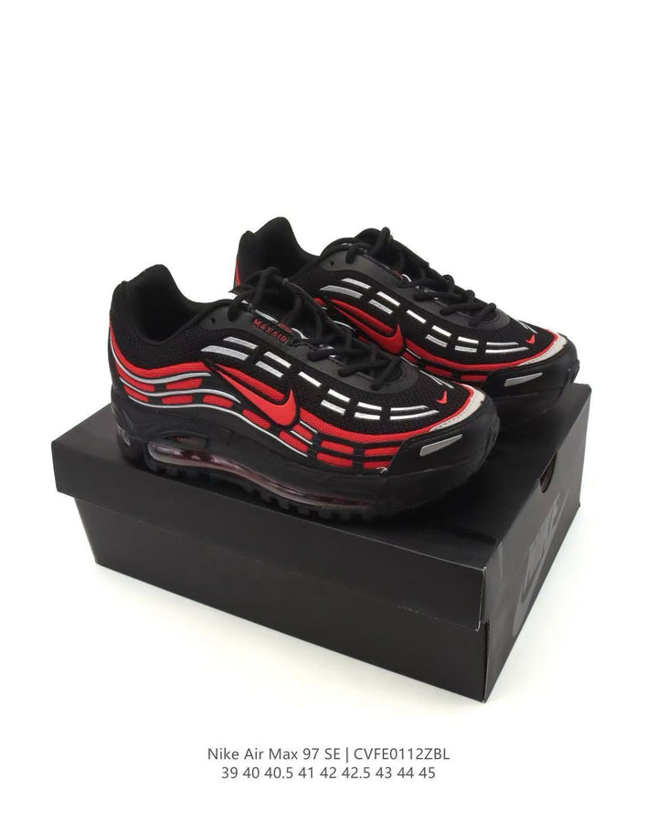 Nike Air Max 97 SE Black Red Sneakers CVFE0112ZBL